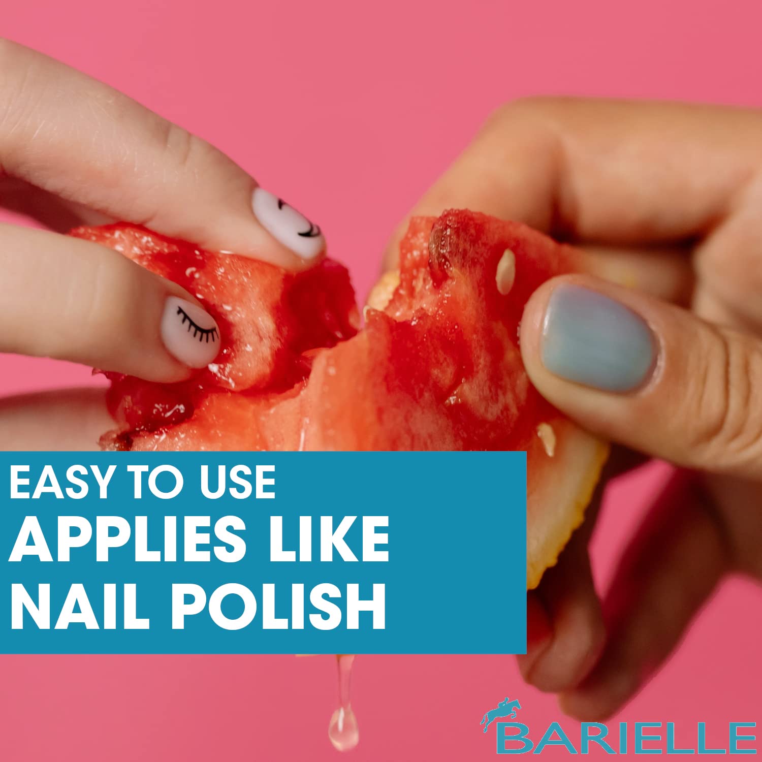 Barielle Nail Spackle discoloration cover shows even-toned nails after one coat.