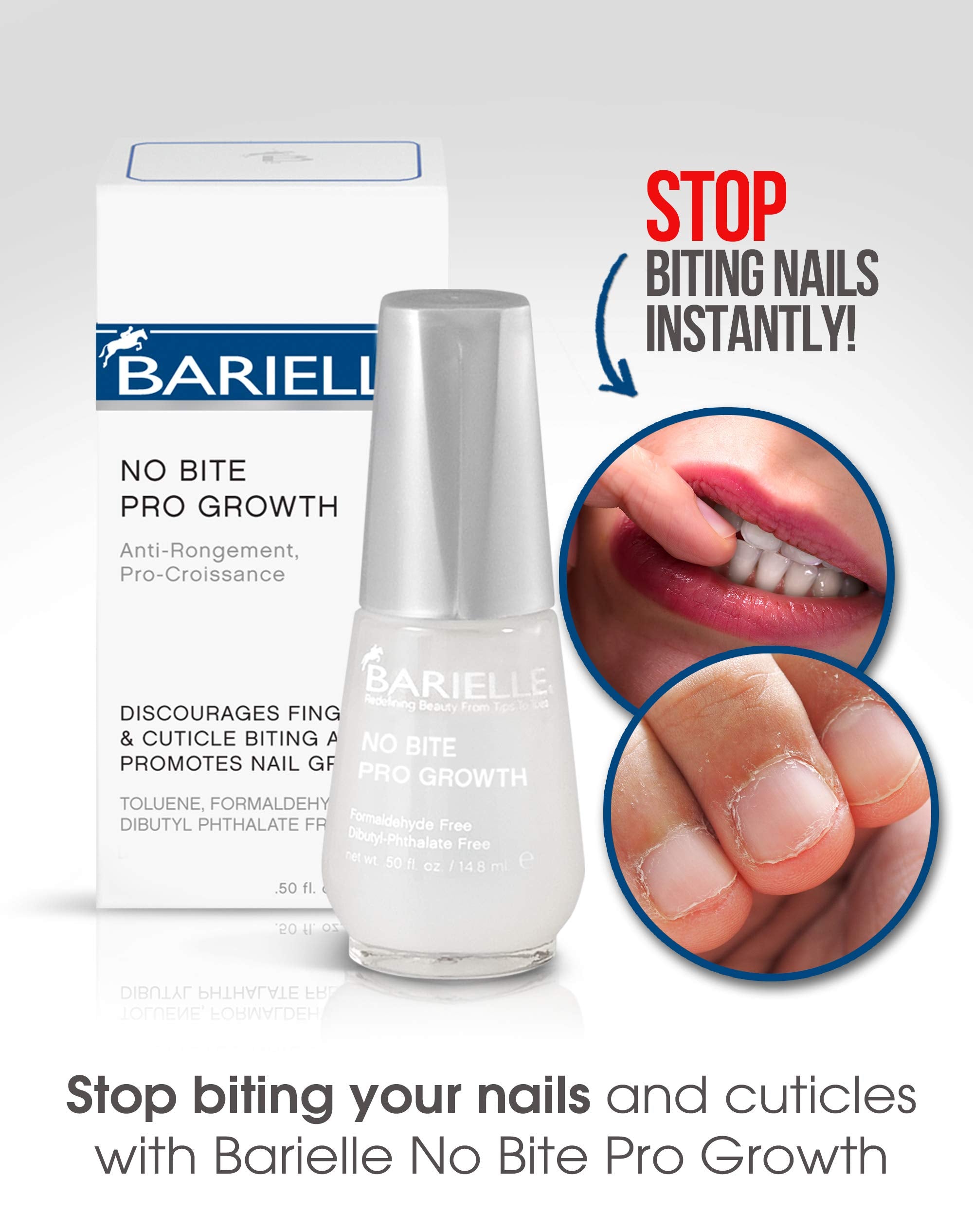 Barielle No Bite Pro Growth applicator applying product to nails.