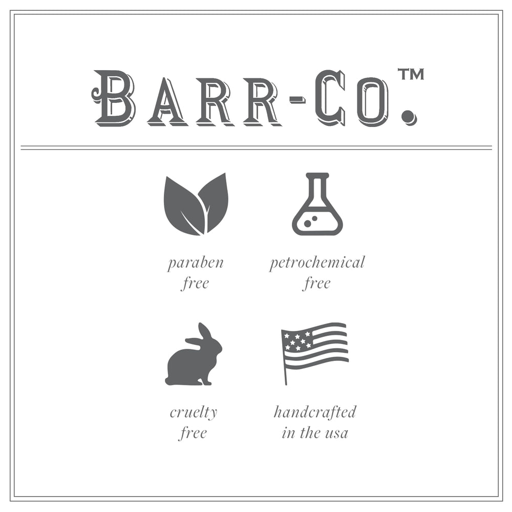 BARR-CO vanilla oat scent hints at comforting, subtle fragrance for everyday use.