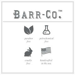 BARR-CO vanilla oat scent hints at comforting, subtle fragrance for everyday use.