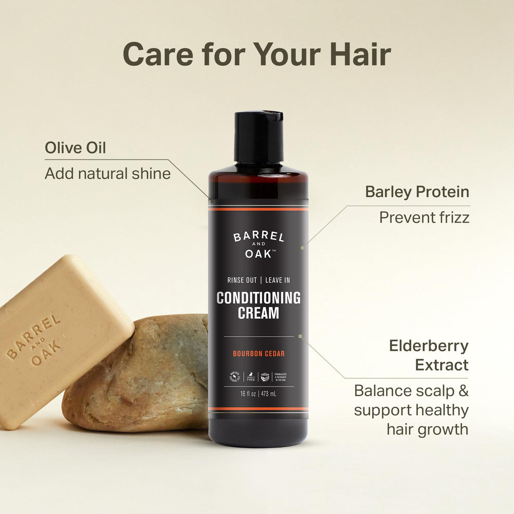 Barrel & Oak Leave-In Conditioner cap image, easy storage.