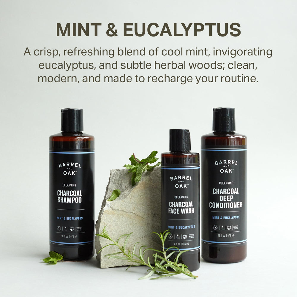 Barrel & Oak vegan cruelty-free label signals ethical grooming and plant-based care.