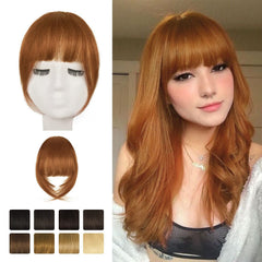 BARSDAR real human hair clip-in bangs auburn fringe for natural, seamless transformation.