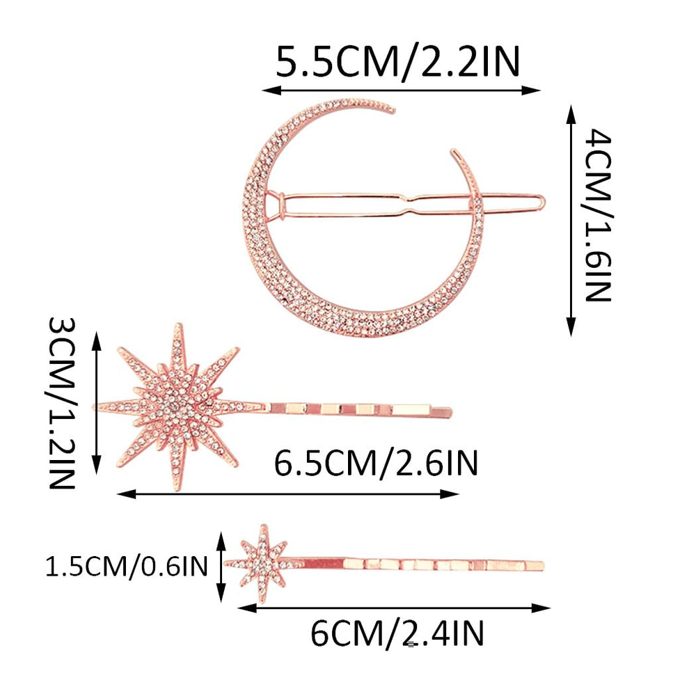 BARTOSI pack of 3 hair clips offers versatile sparkle options.