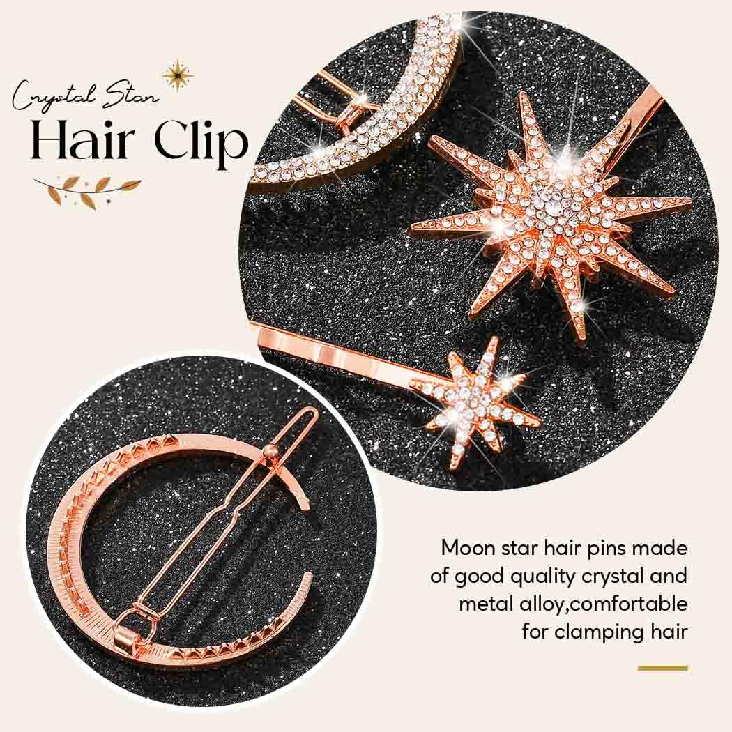 BARTOSI rose gold celestial hair accessory adds delicate touch to outfits.