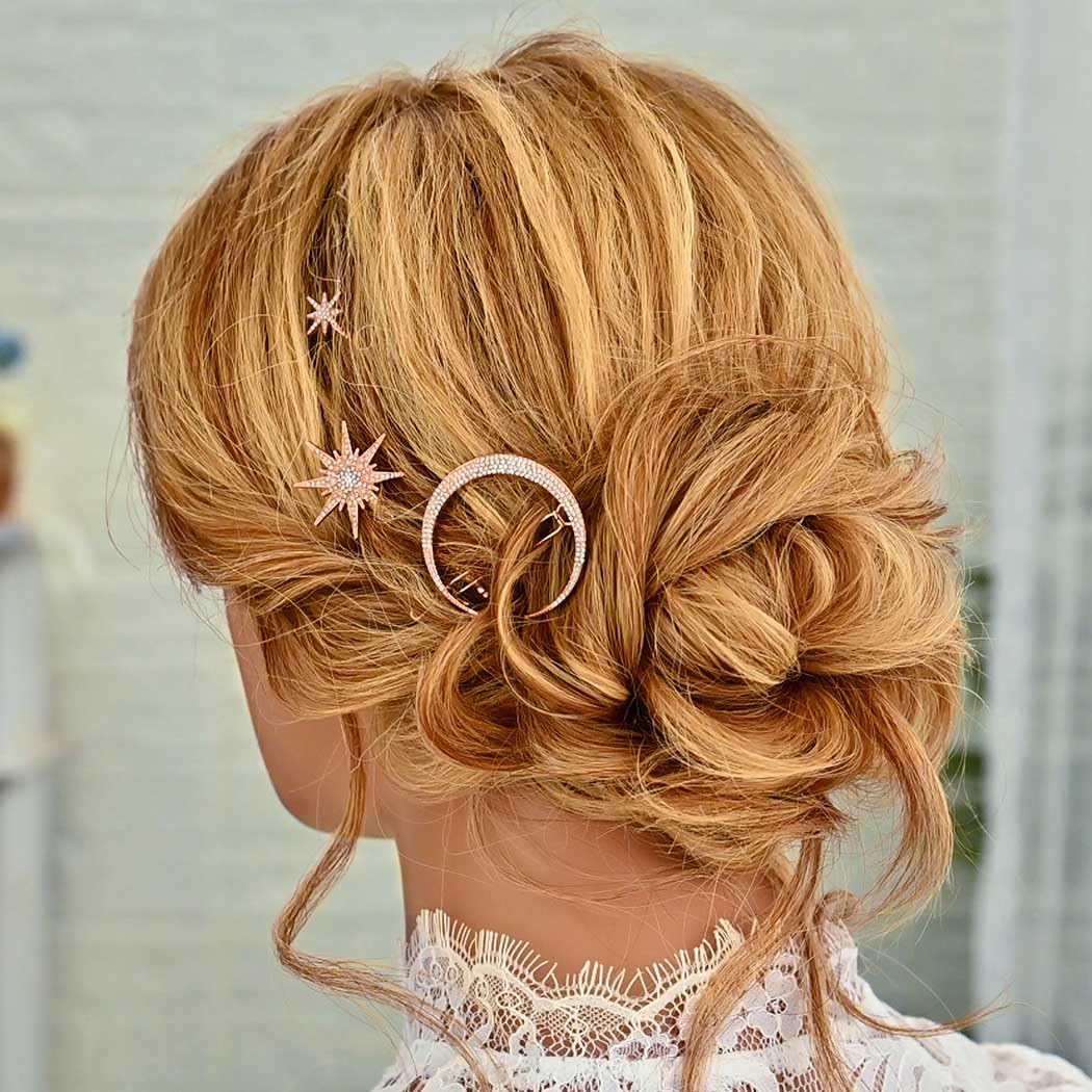BARTOSI wedding hair clip accessory secures styles without slipping.