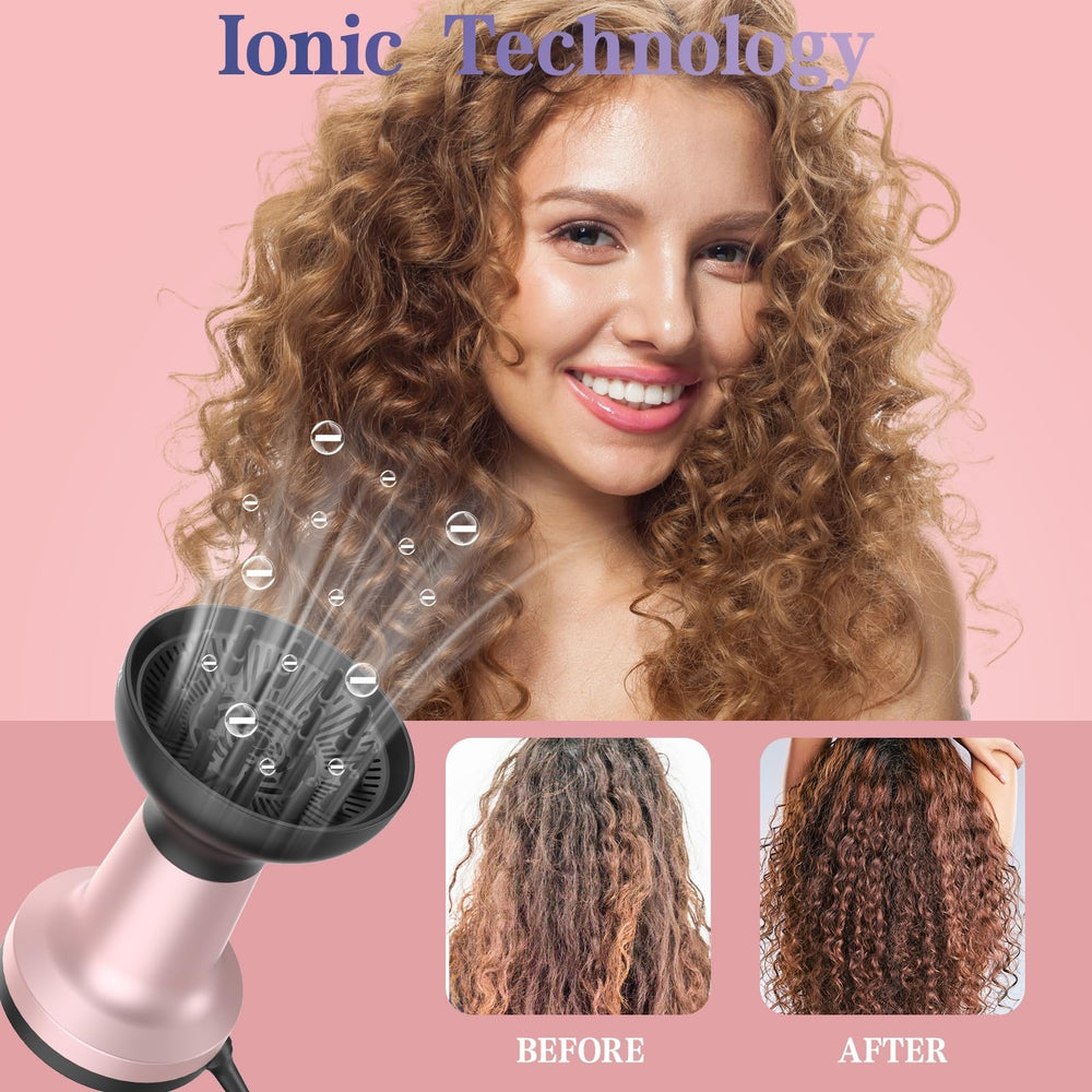 Bartrimber detachable diffuser and wide-tooth comb for volume.