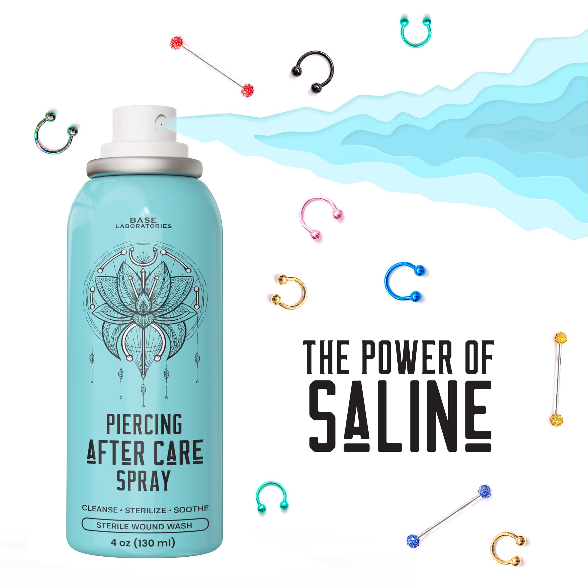 BASE LABORATORIES belly piercing cleaner spray for hygienic care