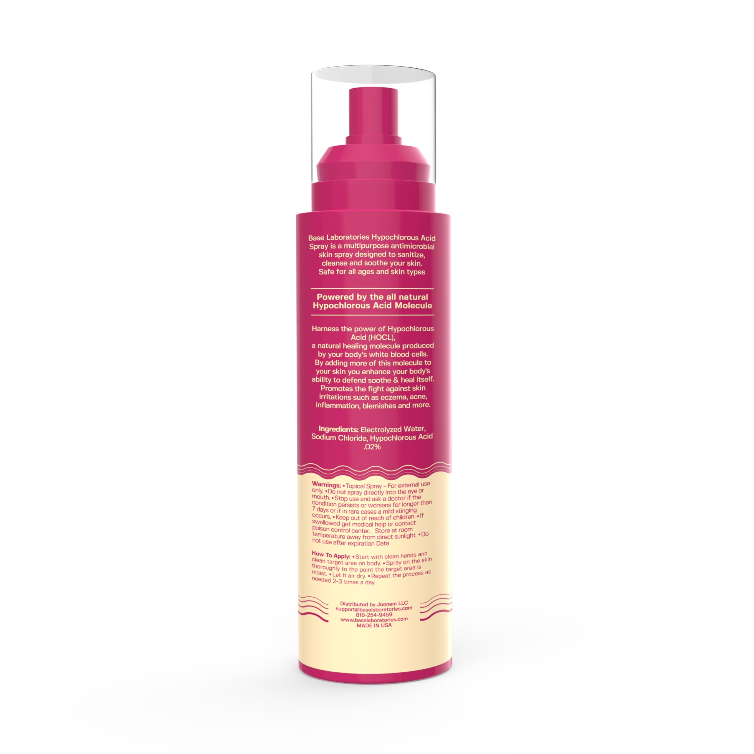 BASE LABORATORIES daily skin ritual with HOCl spray for smoother skin
