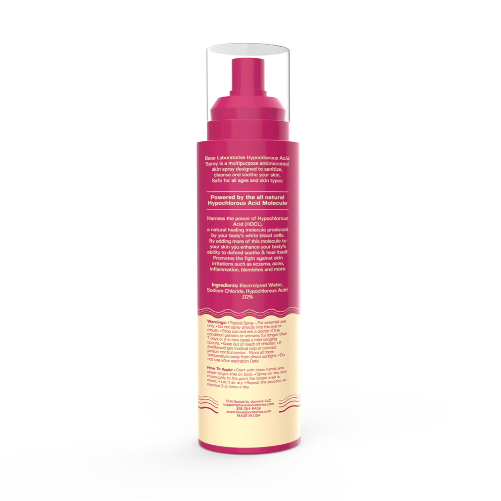BASE LABORATORIES daily skin ritual with HOCl spray for smoother skin