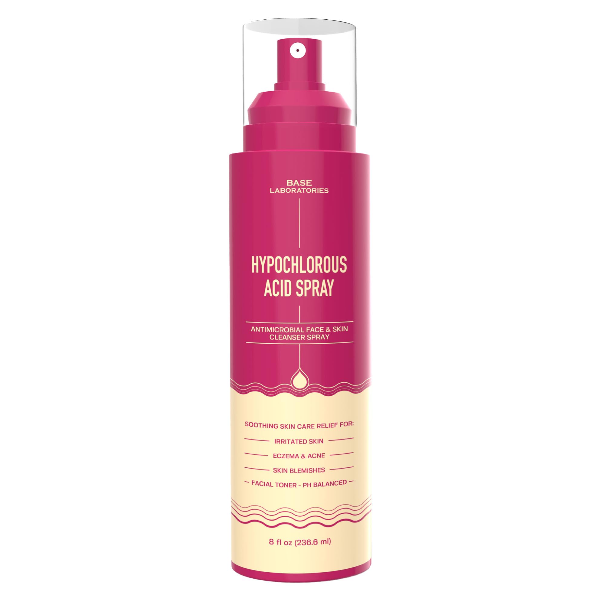 BASE LABORATORIES HOCl spray bottle front view for daily skin care