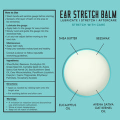 BASE LABORATORIES Lobe stretching kit layout with balm application for smooth stretches.