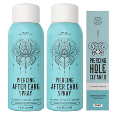 BASE LABORATORIES piercing-aftercare-spray-4oz two-pack shown for clean, soothing piercings.