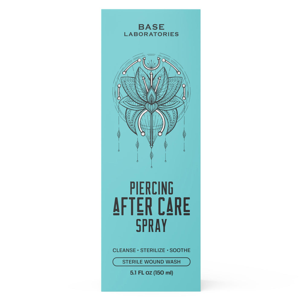 BASE LABORATORIES piercing aftercare spray-dispense enables precise application