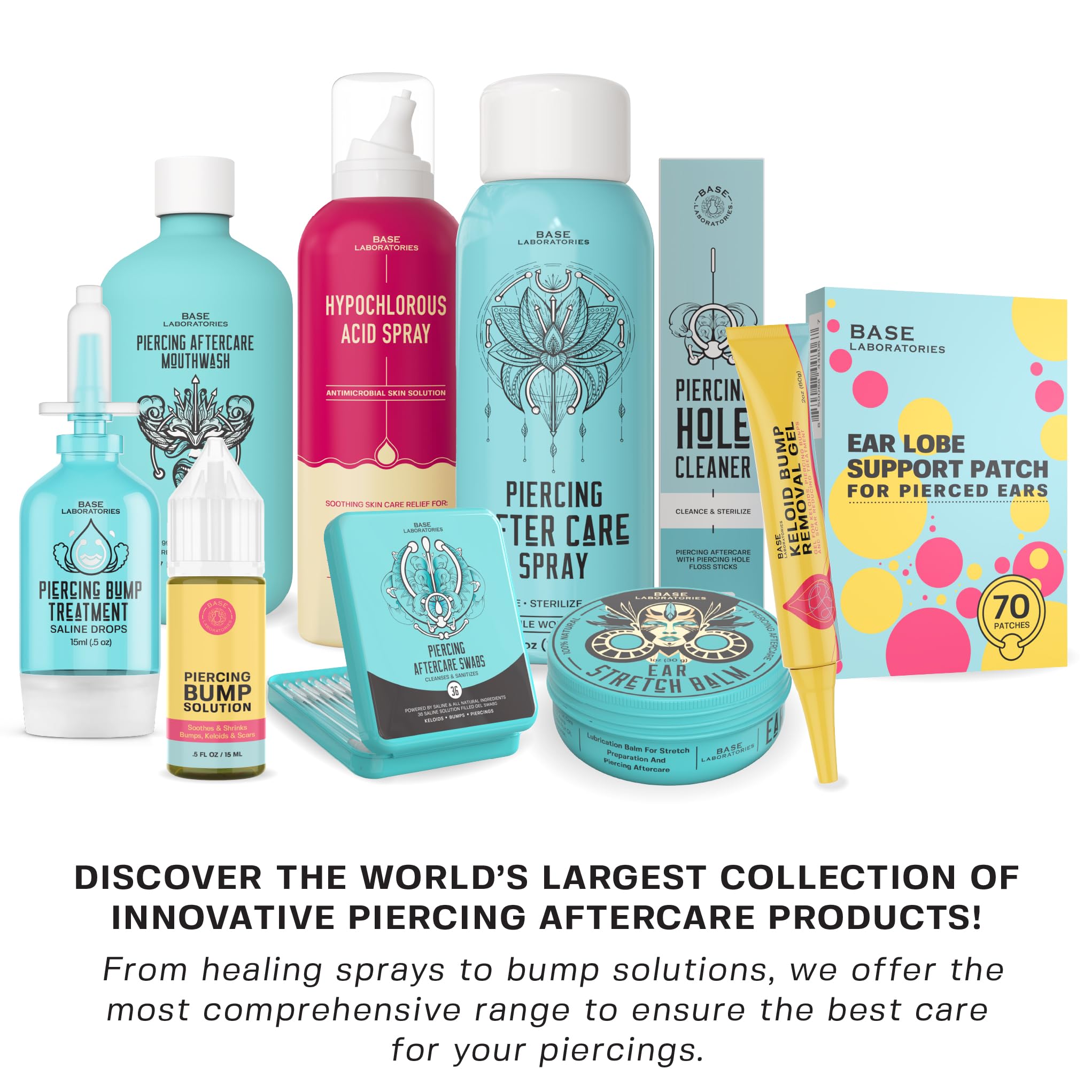 Base Labs bump oil application on piercing areas for care routine.
