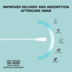 Base Labs saline gel swabs applied directly to piercing for clean maintenance