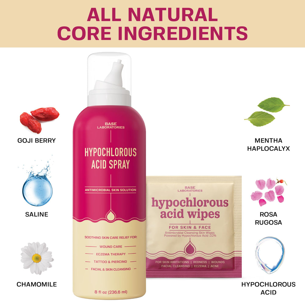 BASE LABORATORIES hypochlorous spray 8oz for quick wound care and soothing cleansing