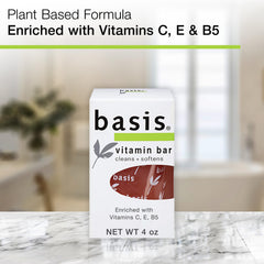 Basis Vitamin Bar Soap vitamin C E and B5 detail highlights skin-care vitamins