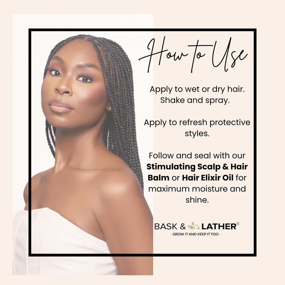 BASK & LATHER Aloe Vera and Avocado Oil ingredients visibly nourish scalp.