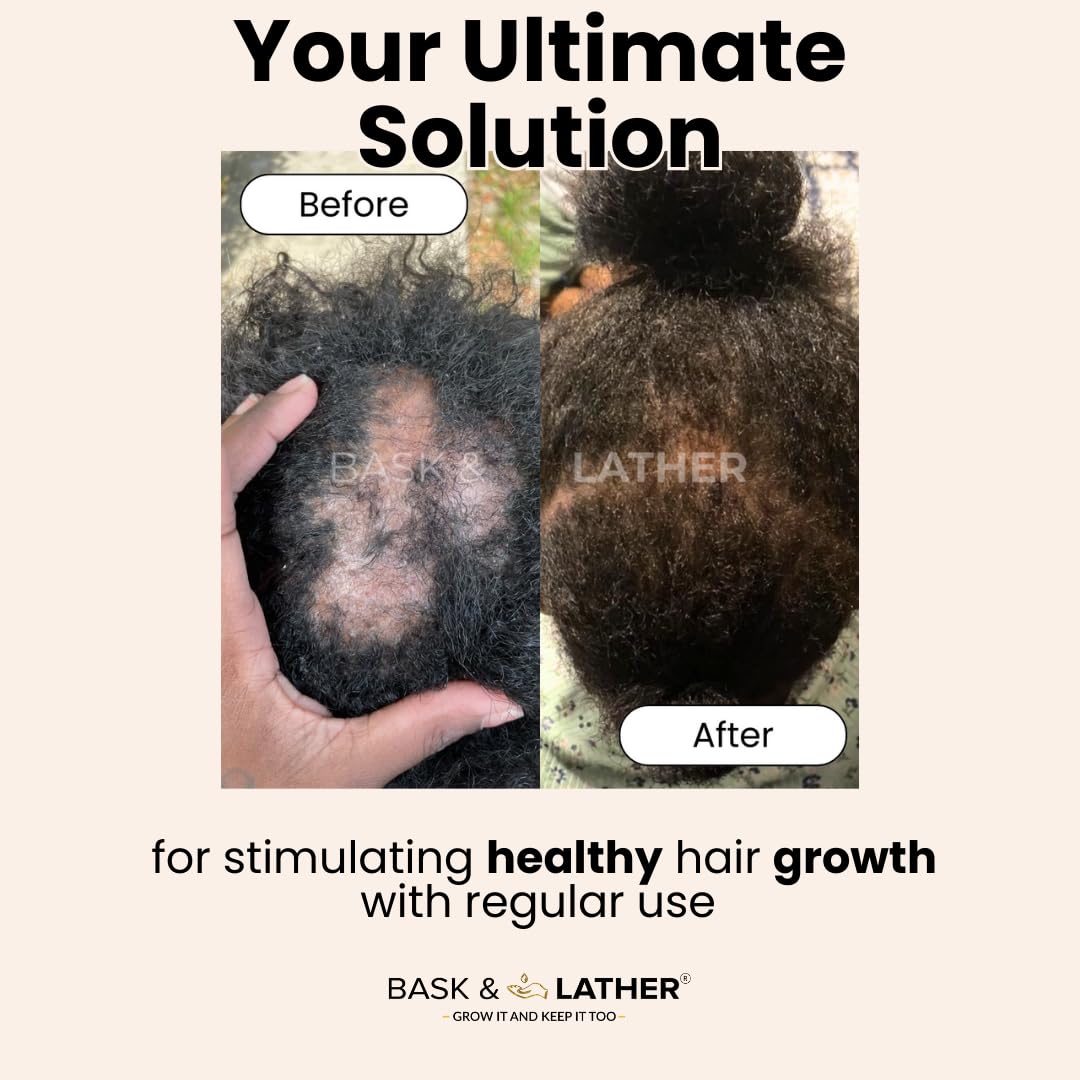 Bask & Lather leave-in oil on hair demonstrates versatile use for all hair types
