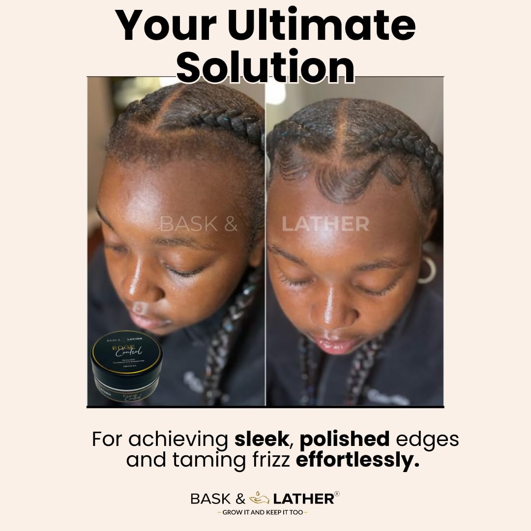 BASK & LATHER natural formula ingredients label emphasizes paraben- and alcohol-free care.