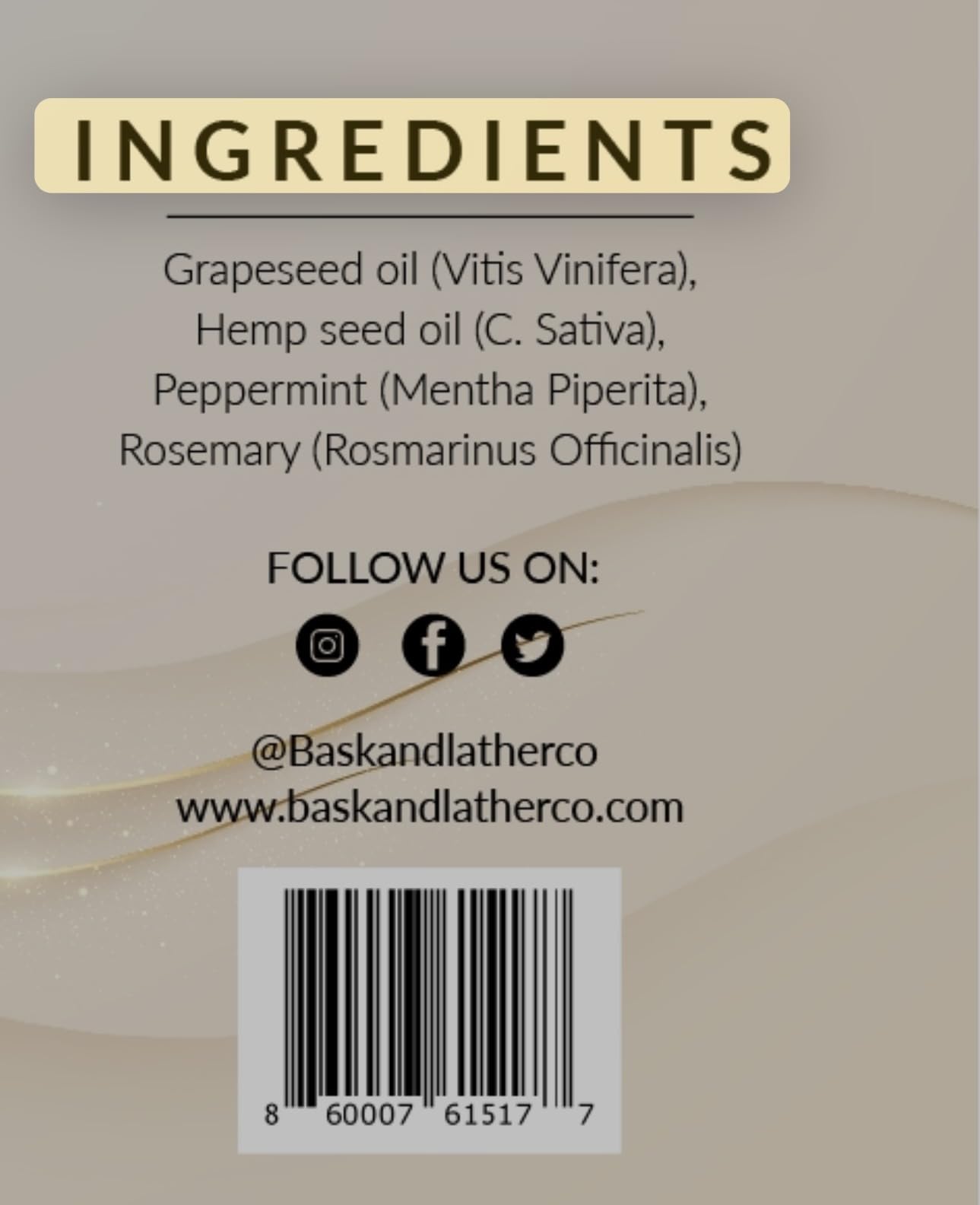 Bask & Lather packaging showcases premium natural ingredients