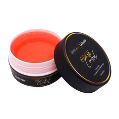BASK & LATHER strong hold edge control gel bottle for lasting sleek edges with castor oil.