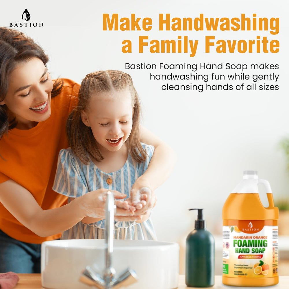 Thick, luxurious foam from Bastion foaming hand soap creates rich lather.