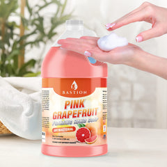 Bastion Pink Grapefruit Foaming Hand Soap dispenser enables quick, hygienic handwashing at home or office.