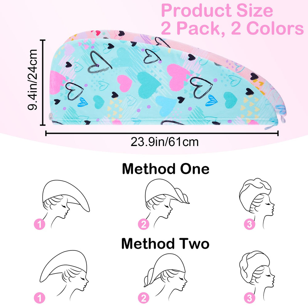 Basumee microfiber towel wrap on head in blue, absorbs moisture quickly