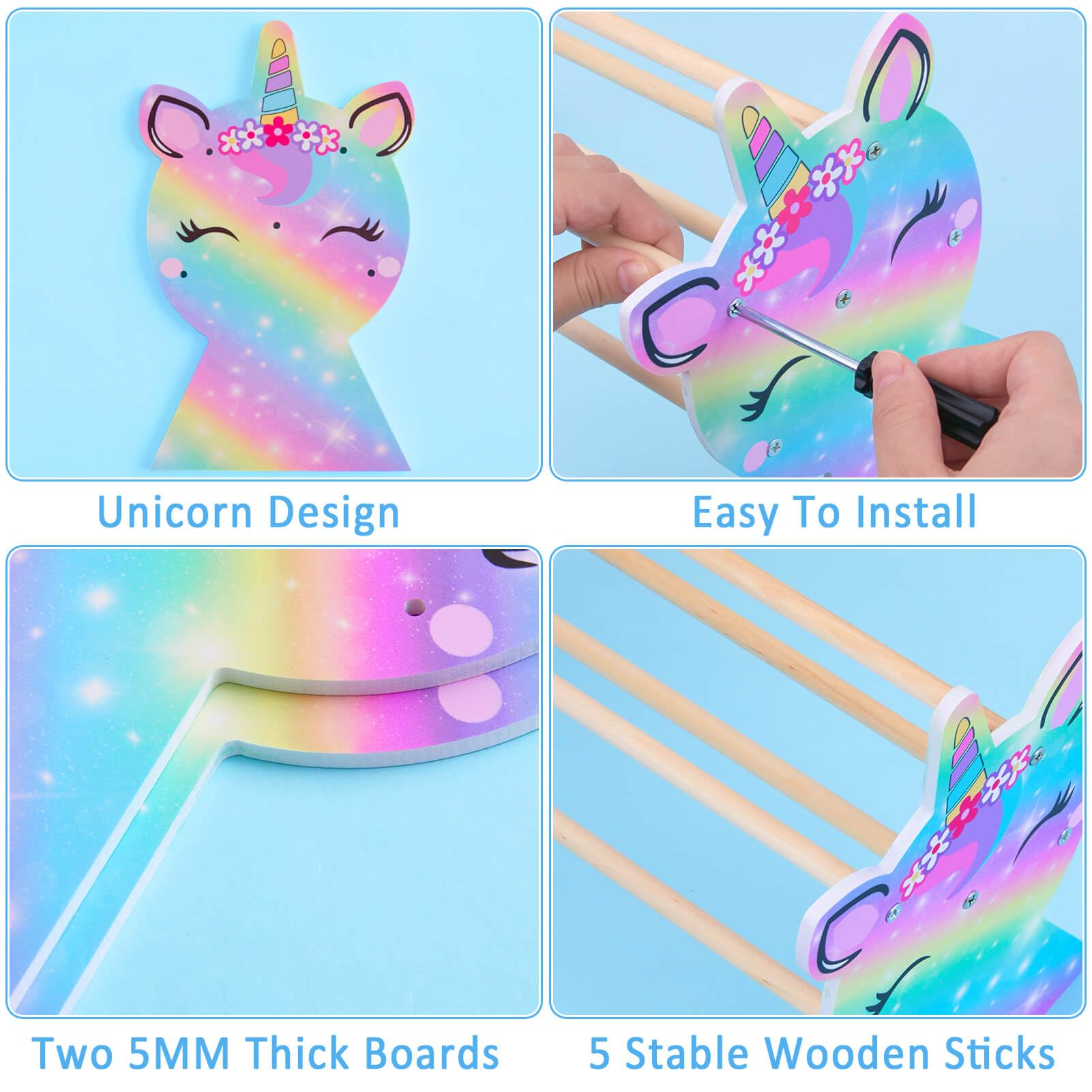 Basumee packaging contents including boards, sticks, screws, screwdriver, and guide
