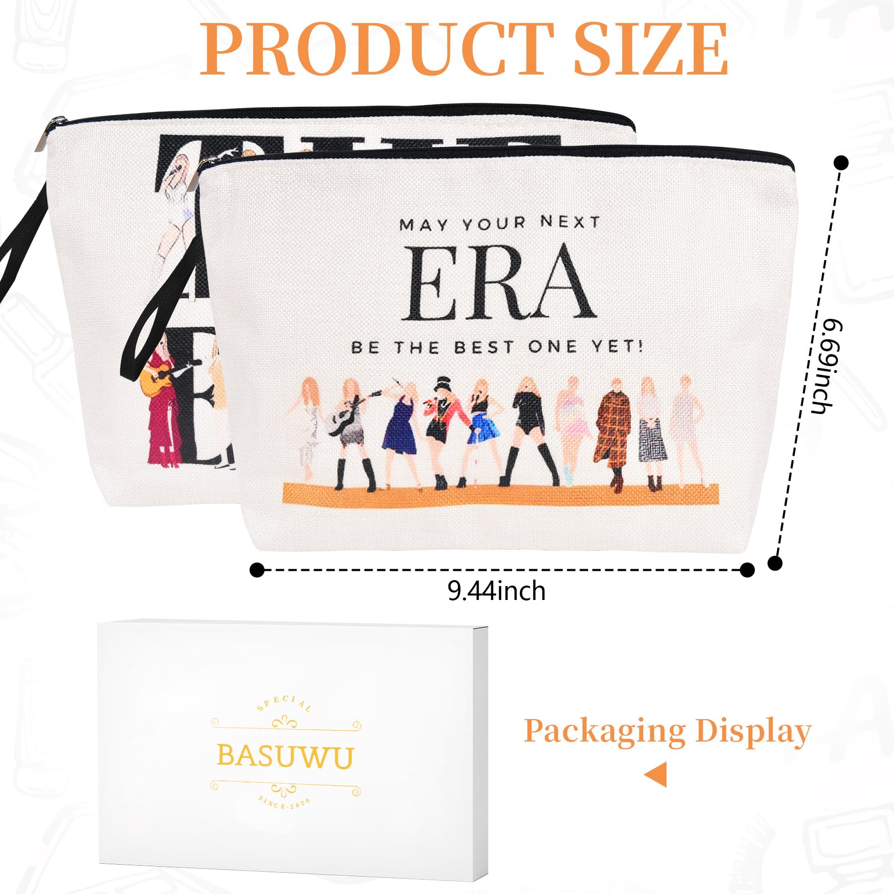 basuwu makeup bag waterproof linen-blend material protects cosmetics