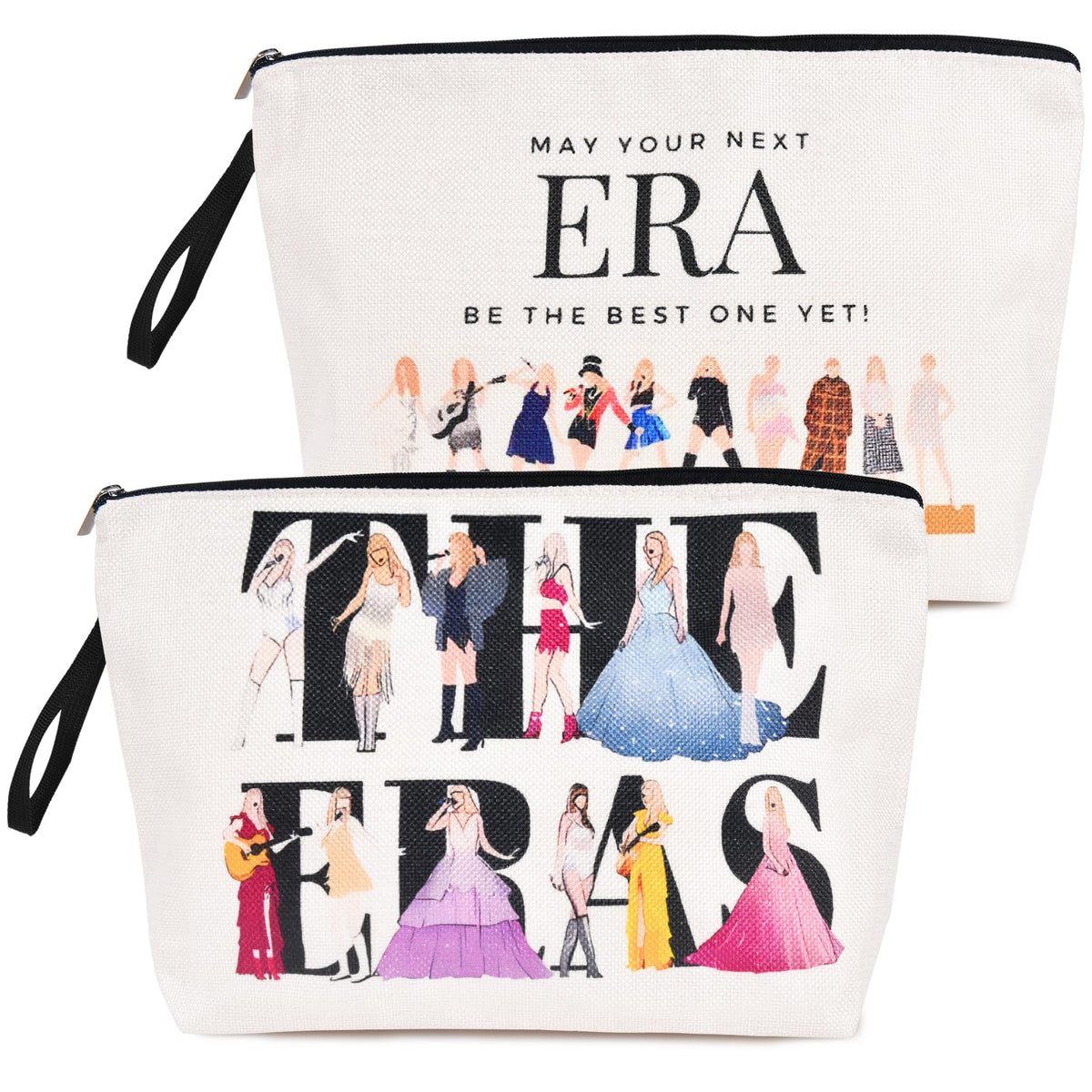 basuwu makeup bag front print, concert-ready cosmetics organizer