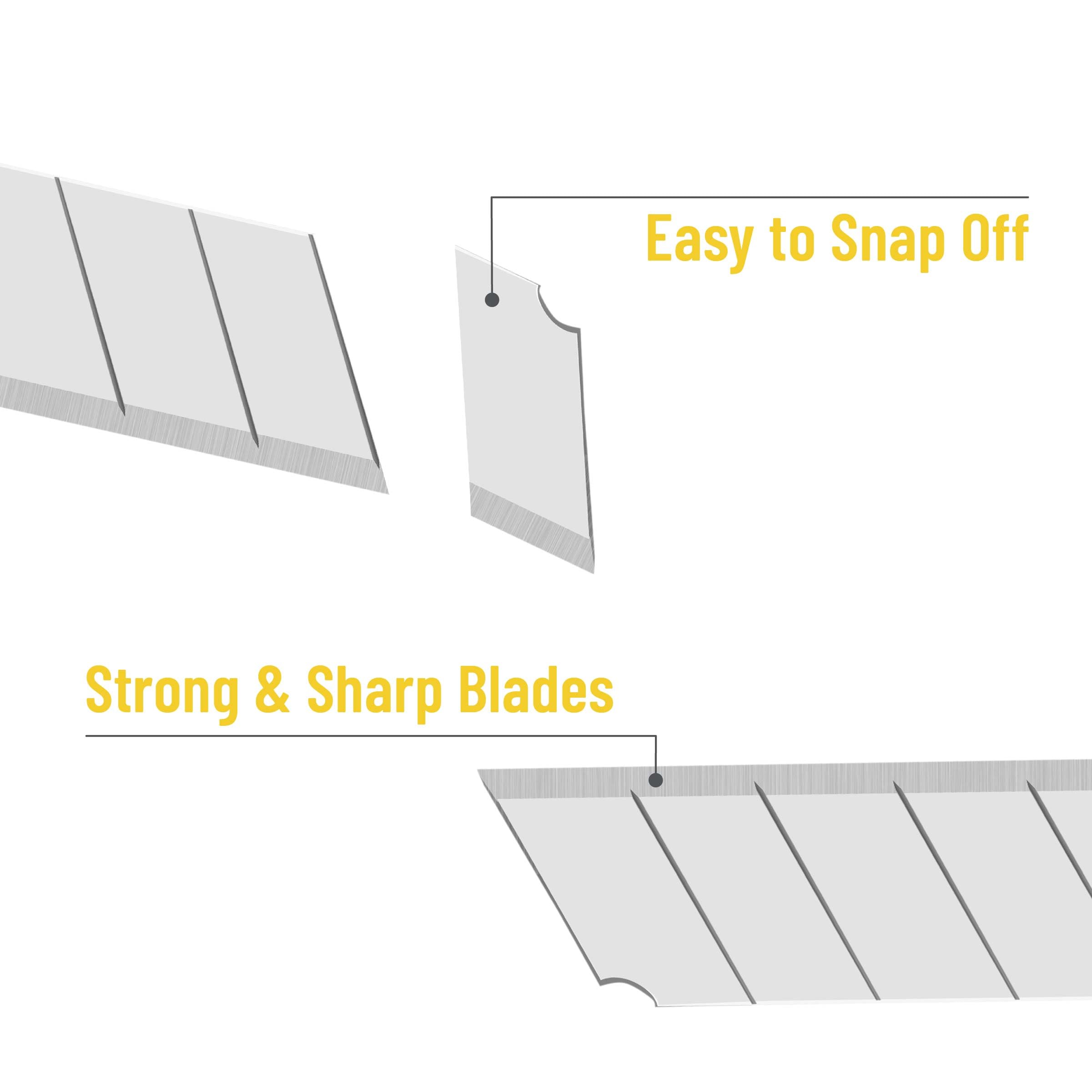 Bates Choice snap-off blades snapped-off segment demonstrates quick edge refresh for continued sharpness.