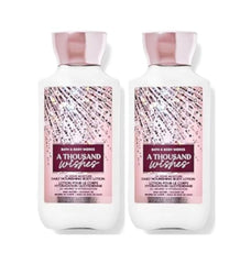 Bath & Body Works A Thousand Wishes lotion bottle promotes 48-hour moisture and silky skin.