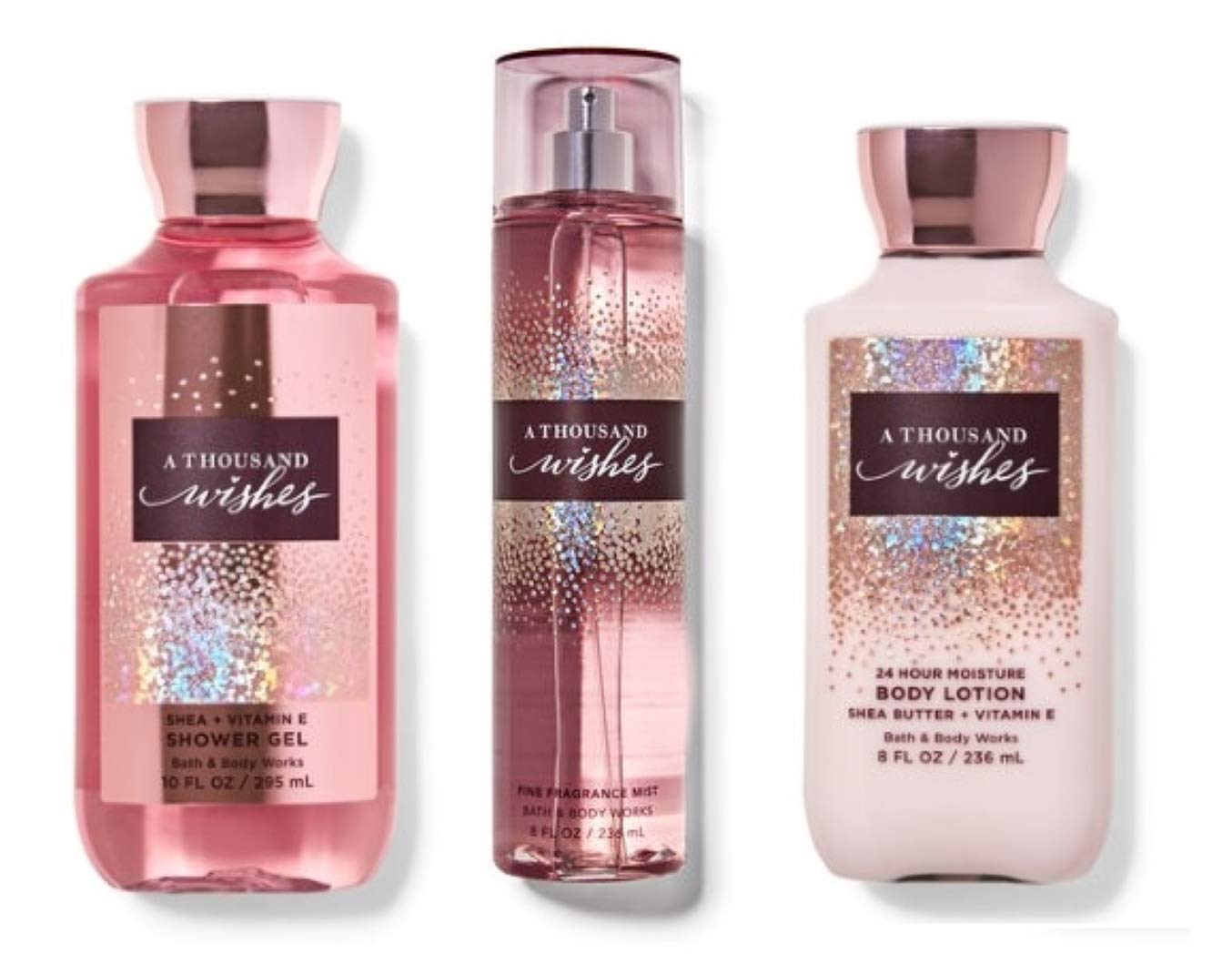 Bath & Body Works A Thousand Wishes shower gel bottle shown for a refreshing cleansing ritual.