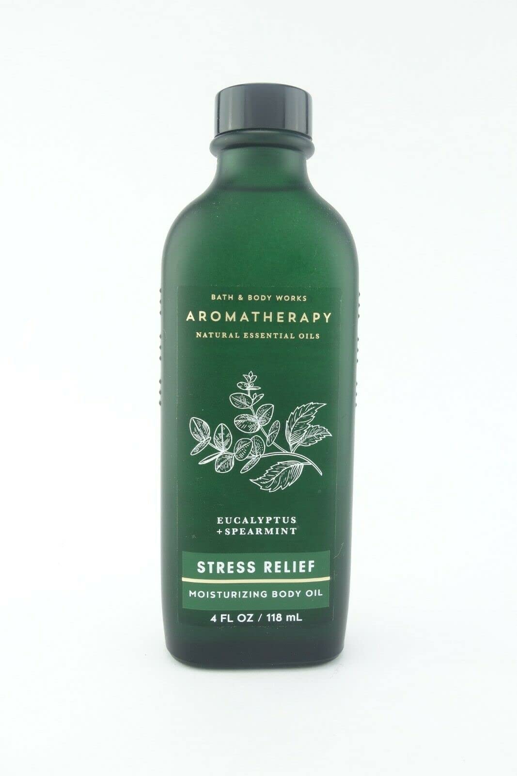 Bath & Body Works Aromatherapy Moisturizing Body Oil bottle with calming eucalyptus spearmint scent