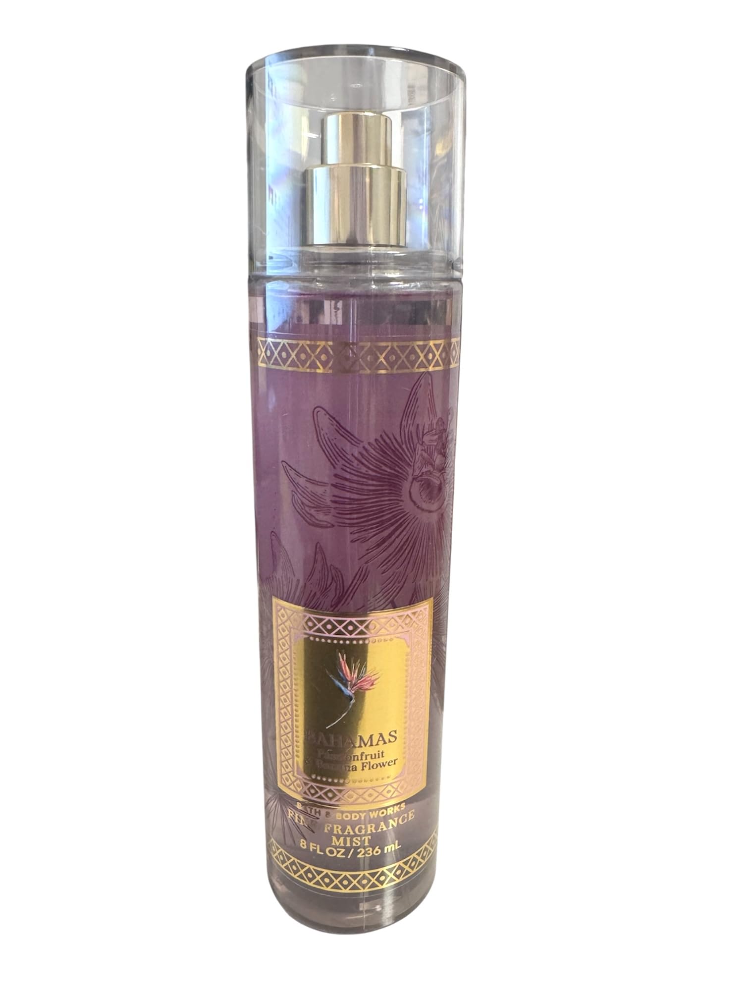 Bath & Body Works Bahamas Passionfruit Banana Flower bottle spritz for refreshment with a light, layerable scent.