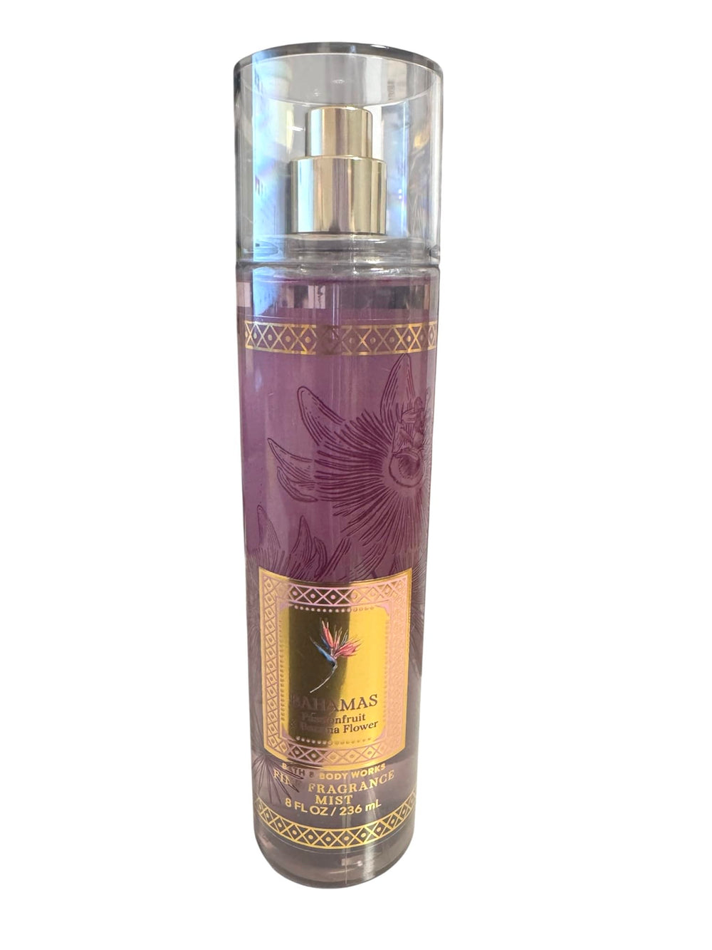 Bath & Body Works Bahamas Passionfruit Banana Flower bottle spritz for refreshment with a light, layerable scent.