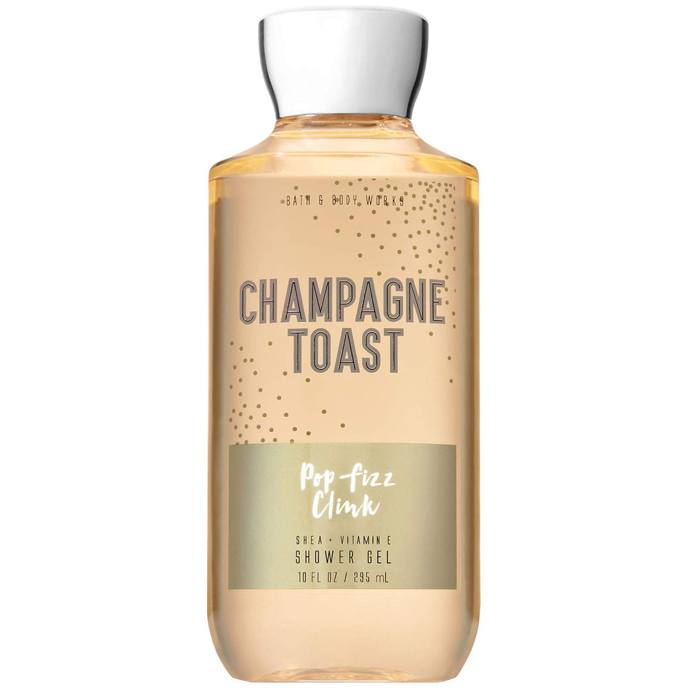 Bath & Body Works Champagne Toast Shower Gel bottle for a refreshing cleanse with a celebratory fragrance.