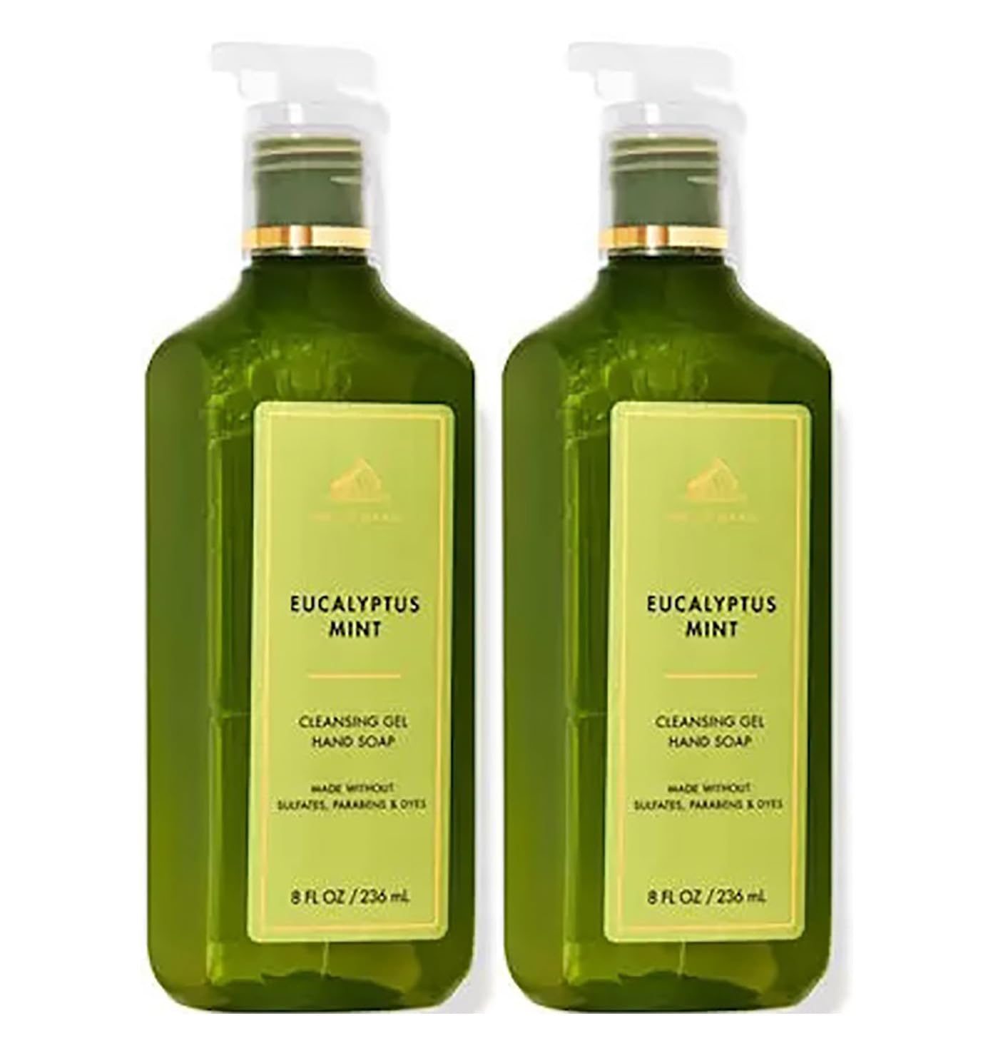 Bath & Body Works Cleansing Gel Hand Soap Eucalyptus Spearmint bottle for gentle cleansing with Aloe and Vitamin E