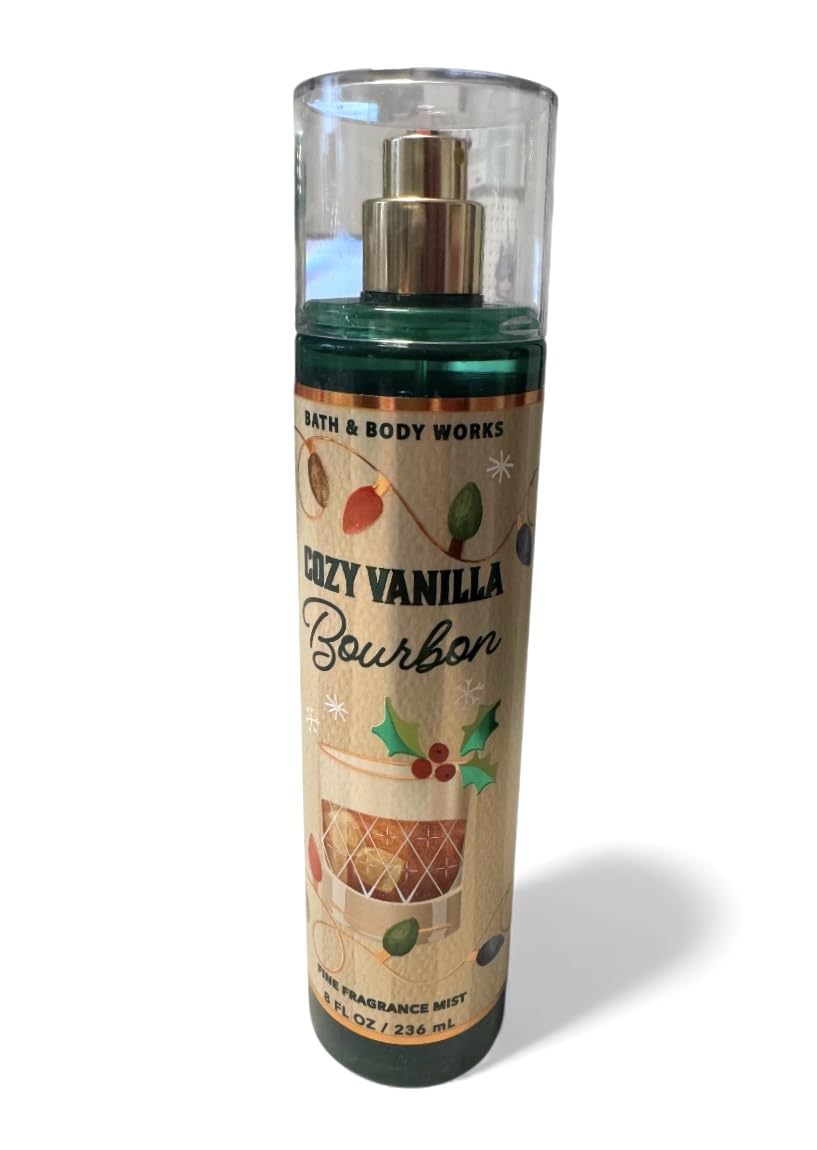 Bath & Body Works Cozy Vanilla Bourbon fragrance mist bottle front for everyday layering and comforting scent.