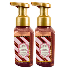 Bath & Body Works Crushed Candy Cane foaming soap 2-pack front view for refreshing hand cleansing.