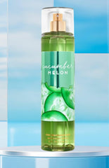 Bath and Body Works cucumber melon fragrance mist splash bottle side shows sleek packaging for on the go