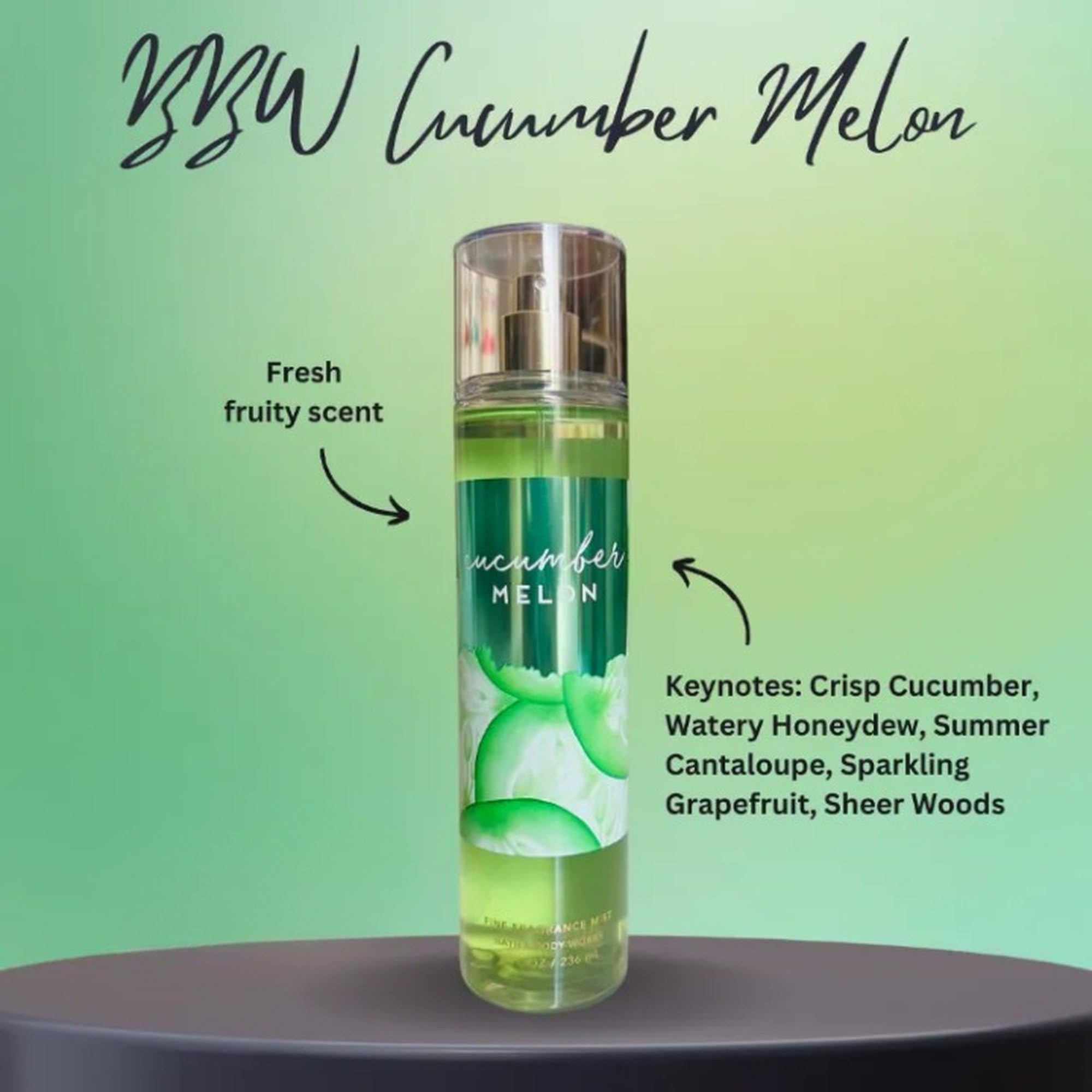Bath and Body Works cucumber melon fragrance mist splash spray mechanism enables fast aroma boost
