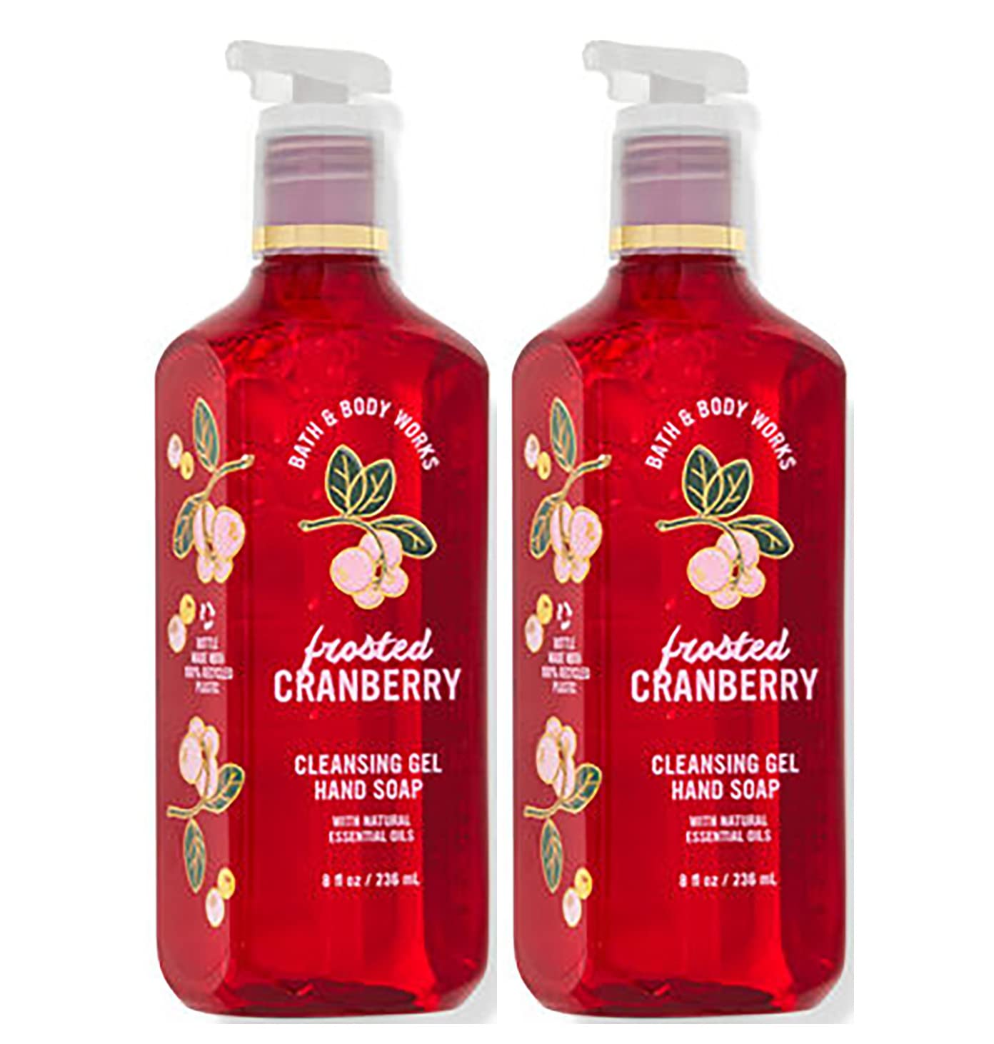 Bath & Body Works Deep Cleansing Gel Hand Soap Frosted Cranberry two-pack for refreshing hand cleaning