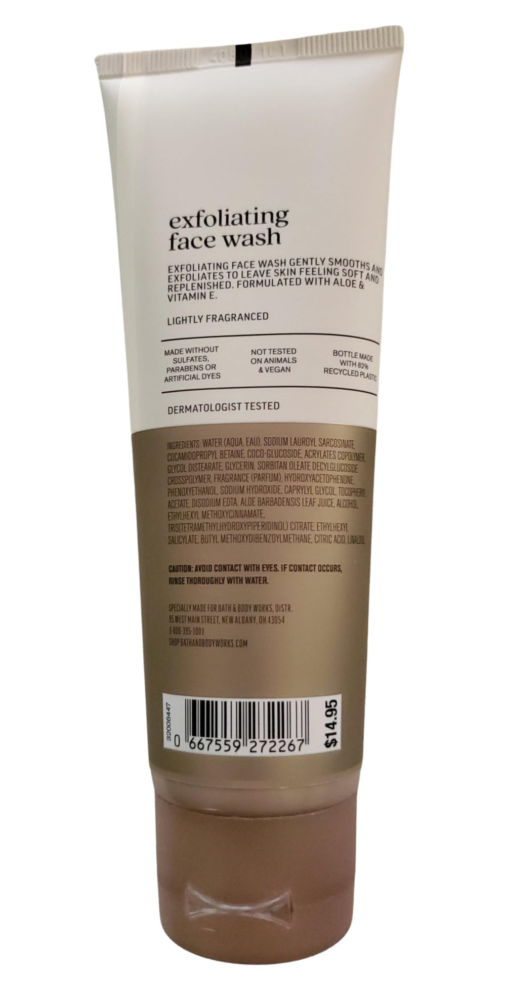 Bath & Body Works exfoliating face wash in action for refreshed skin and soft lather.
