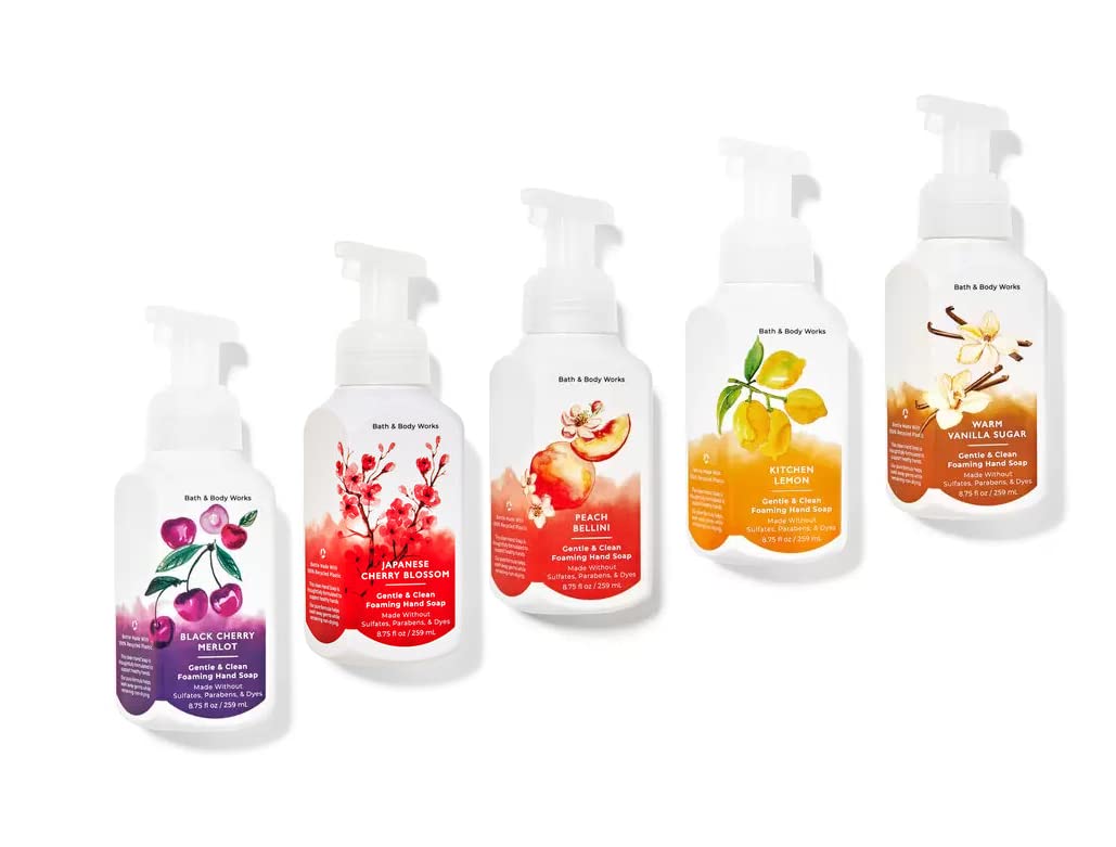 Bath & Body Works foaming soap bottle with vitamin E, shea, and aloe for soft skin