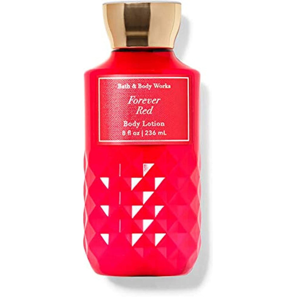 Bath & Body Works Forever Red lotion bottle for daily hydration and fragrance.