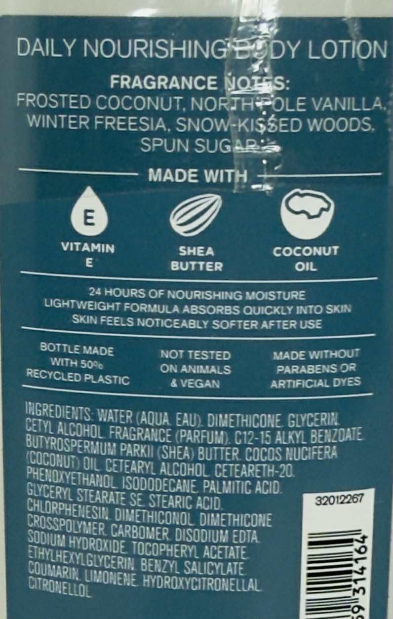 Bath & Body Works Frosted Coconut Snowball 2-pack packaging and lotion tube—cozy scent experience